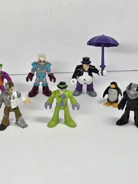 Imaginext Batman Lot of 6 Villains Action Figures Joker Penguin Riddler